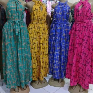 Sleeveless material dress M,L,XL each Kshs.. 1900