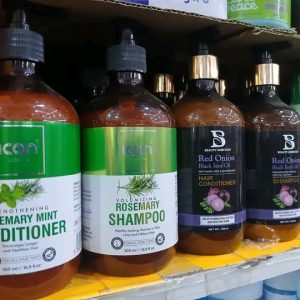 Strengthening Rosemary Mint Conditioner and Shampo ,Red Onion Hair Conditioner and Olive Oil Leave Conditioner each Kshs 2350