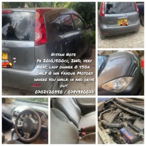 NISSAN NOTE YEAR 2010, 1500cc, 2WD, VERY NEAT, LADY OWNER @ KSHS 450,000