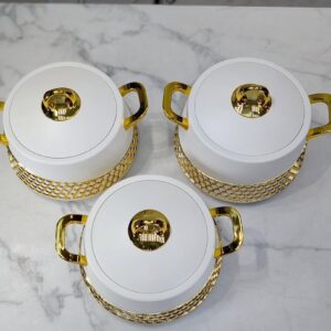 Premium Food warmers Casserole.. Premium Luxury Quality Hotpots Set Of 3pcs. Capacity ~ 2L, 2.5L, 3L