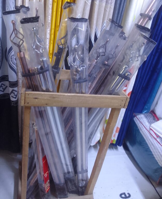 2m Double rod Kshs 1500($11.58)2m Single rod Kshs 900($6.95) 3m Double rod Kshs 1300($10.04) 3m Single rod Kshs 1100($8.49)